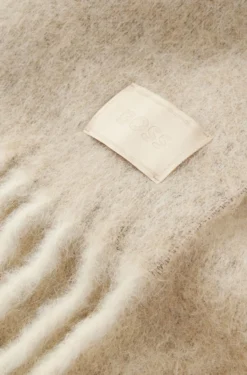 Italian-made fringed scarf with wool and alpaca