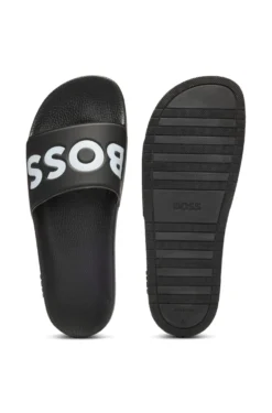 Italian-made slides with large logo detail