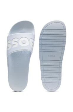 Italian-made slides with large logo detail