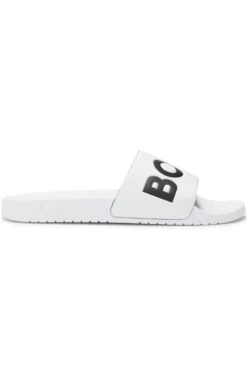 Italian-made slides with large logo detail