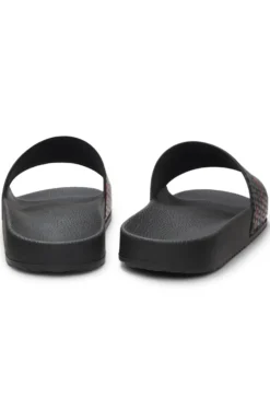 Italian-made slides with repeat-logo print