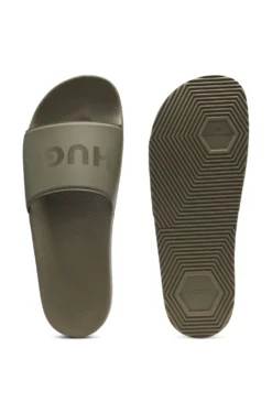 Italian-made slides with tonal logo