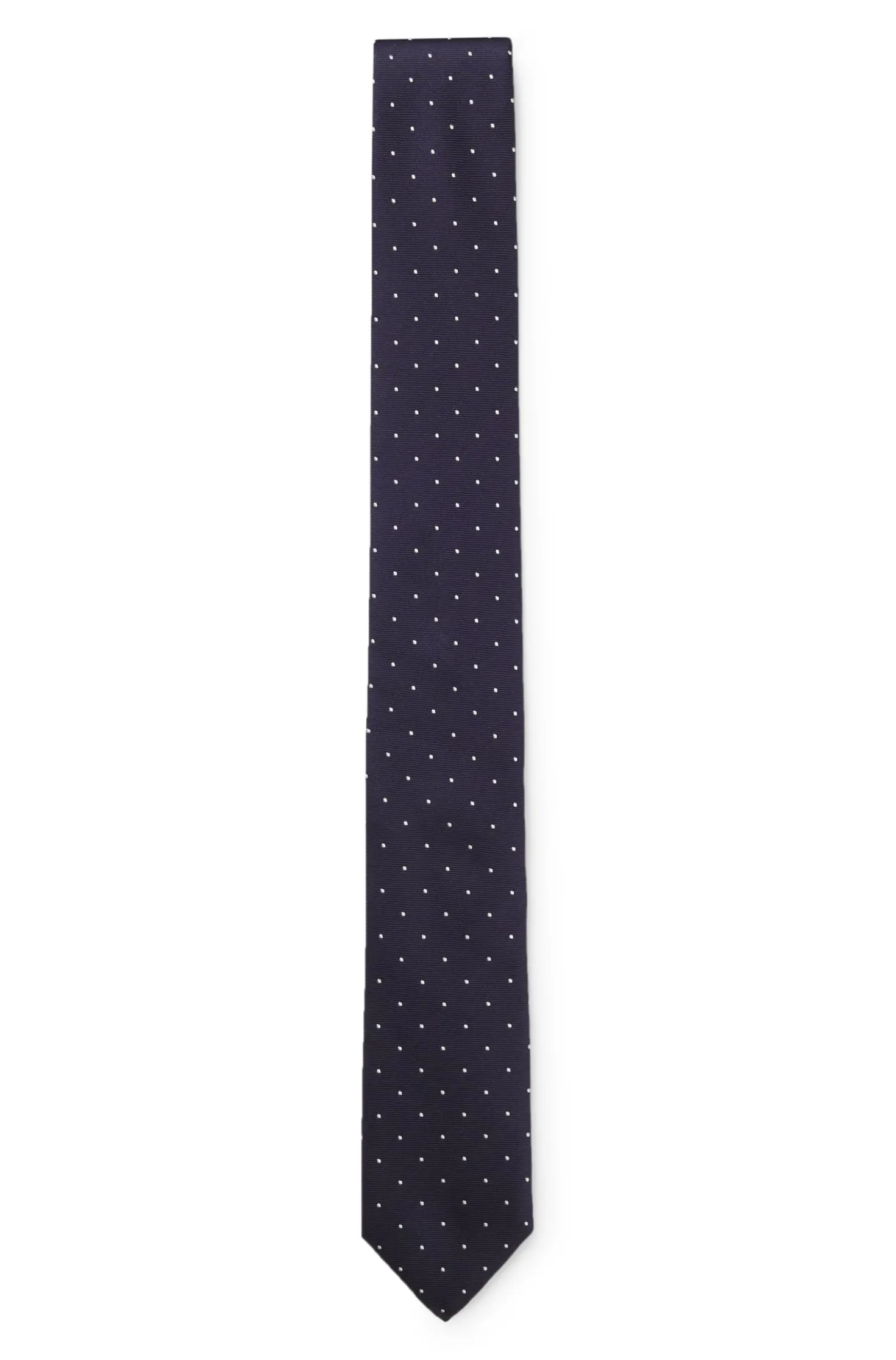 Italian-made tie in silk with jacquard-woven dots