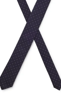 Italian-made tie in silk with jacquard-woven dots