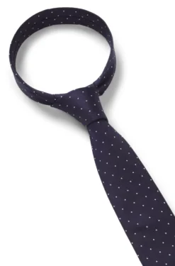 Italian-made tie in silk with jacquard-woven dots