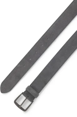Italian-suede belt with gunmetal buckle