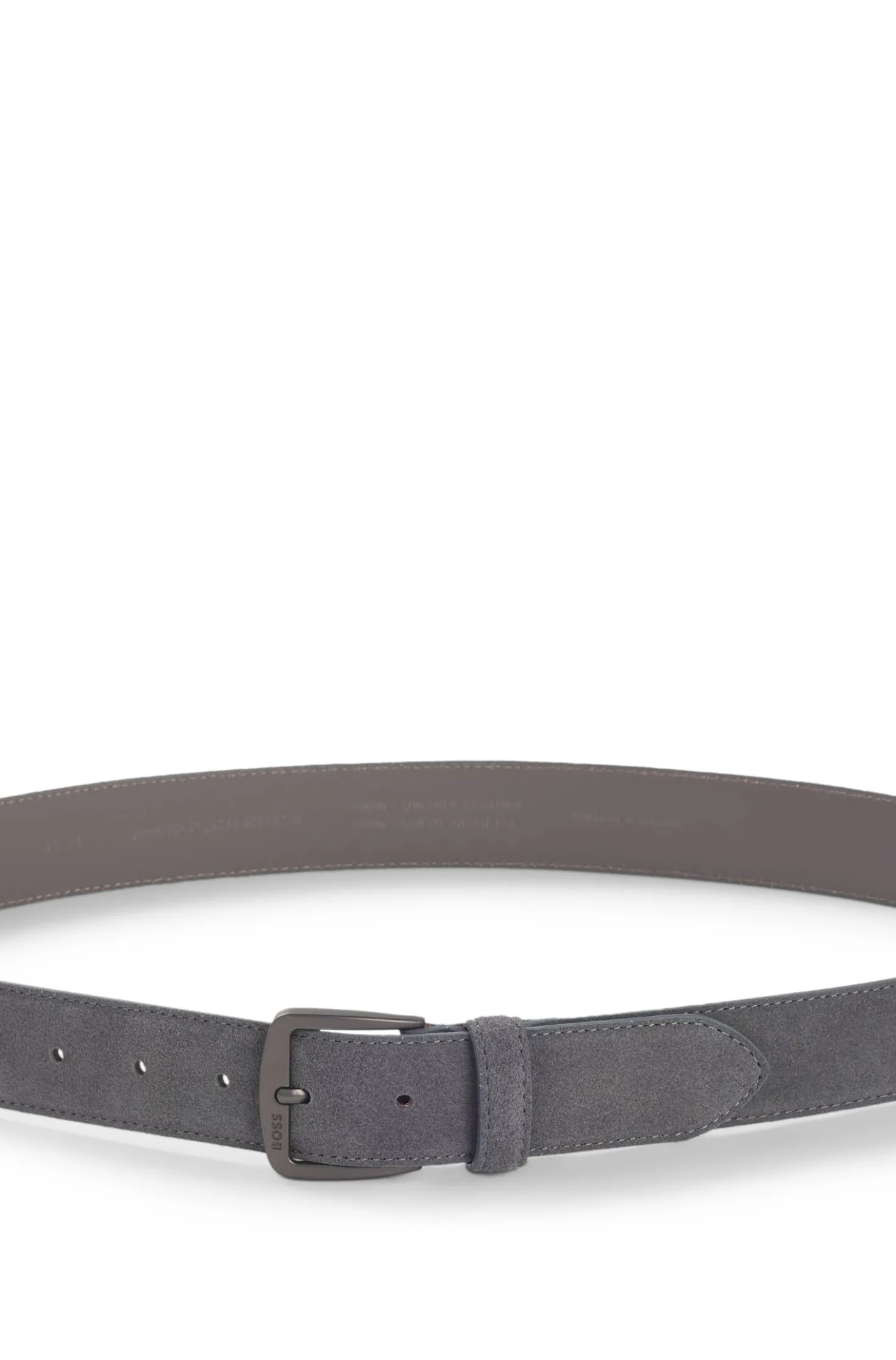 Italian-suede belt with gunmetal buckle