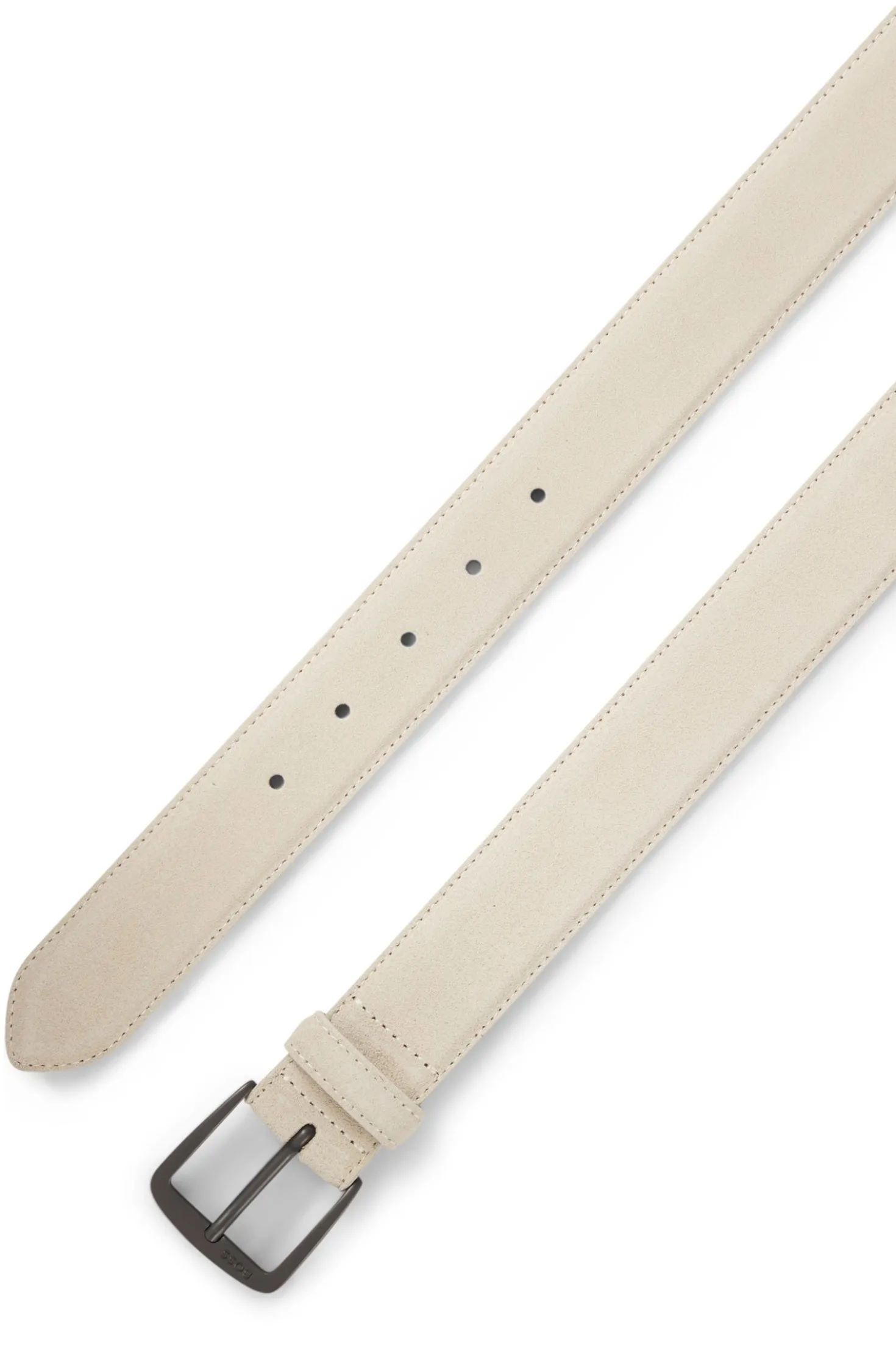 Italian-suede belt with gunmetal buckle