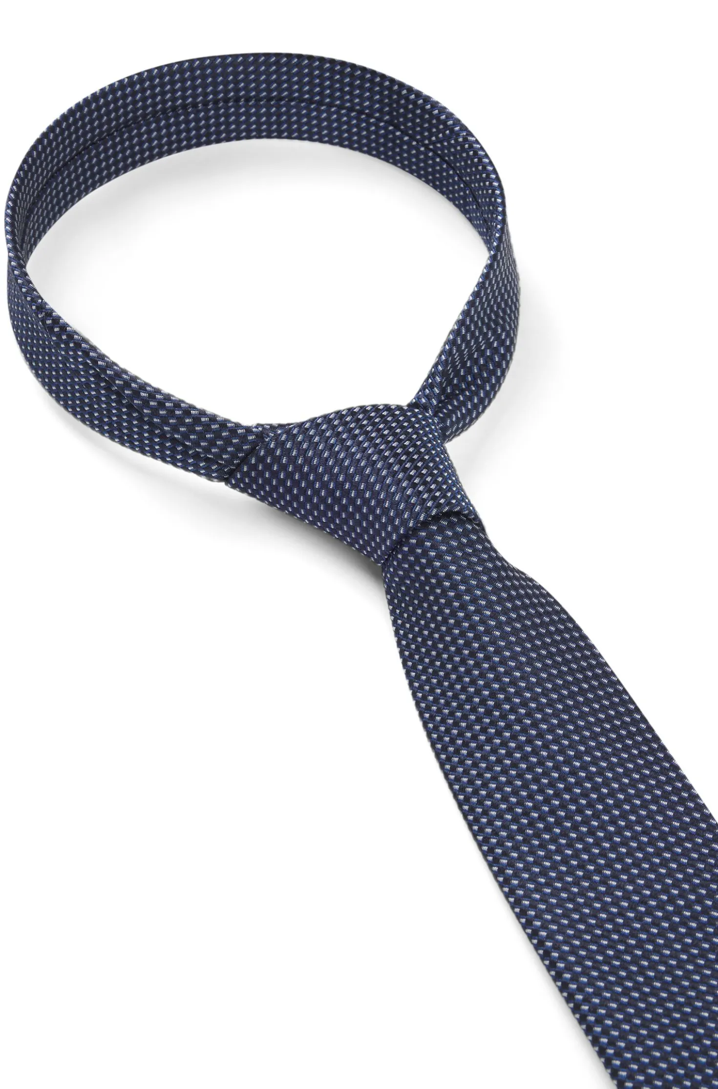 Jacquard-patterned tie in silk