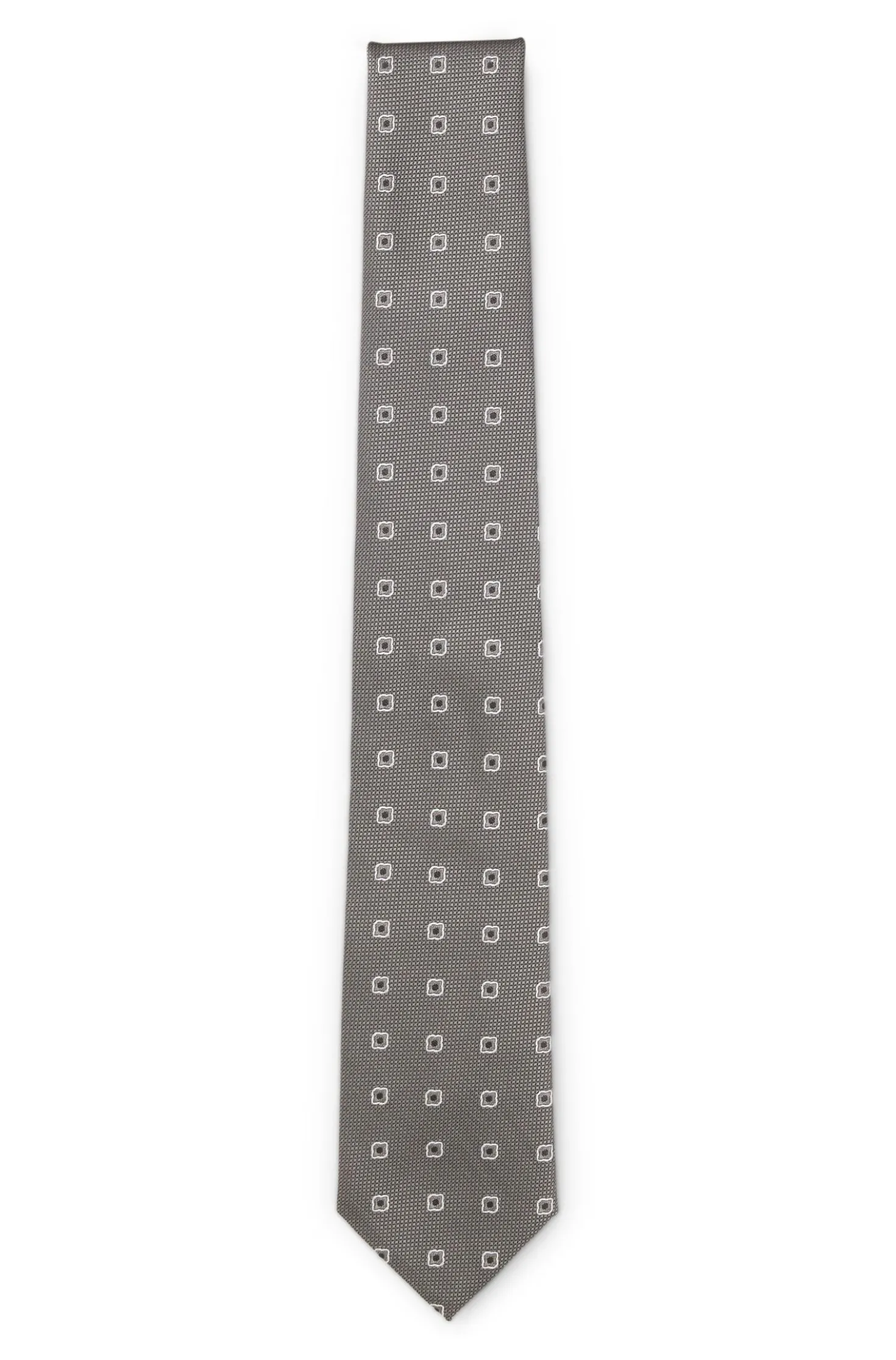 Jacquard-pattern tie in a silk blend