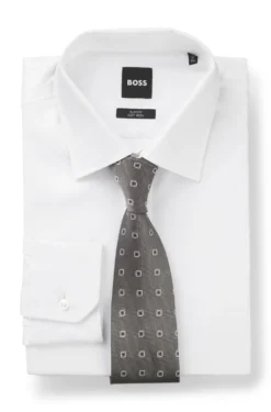 Jacquard-pattern tie in a silk blend
