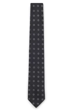 Jacquard-pattern tie in a silk blend