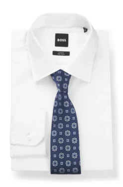 Jacquard-pattern tie in a silk blend