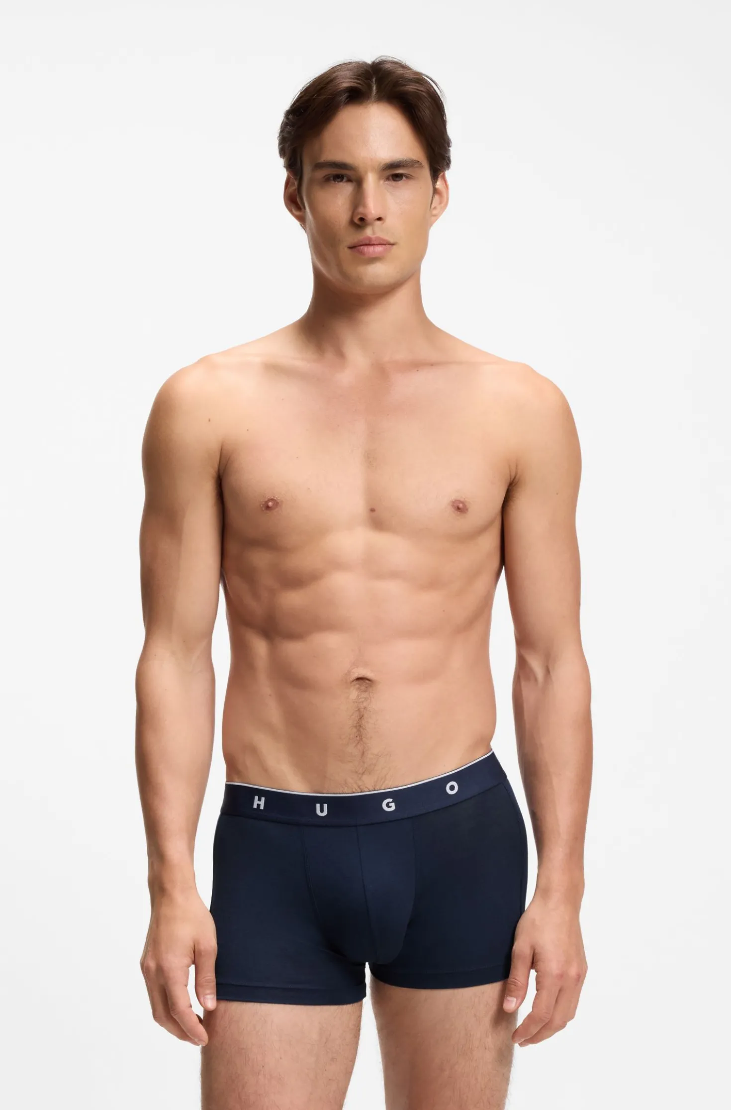 Jacquard trunks with exposed waistband