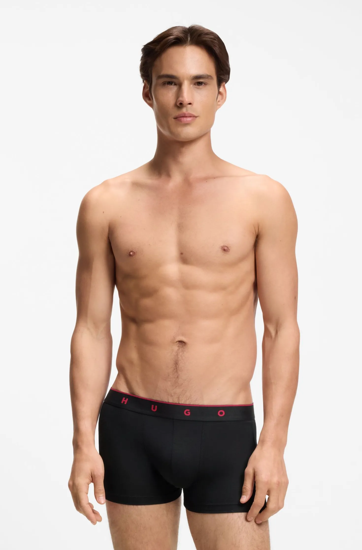 Jacquard trunks with exposed waistband
