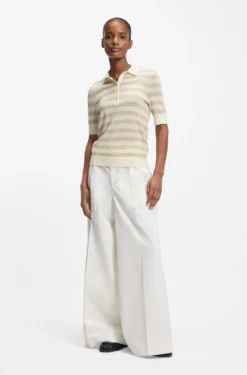 Knit polo in superfine merino wool