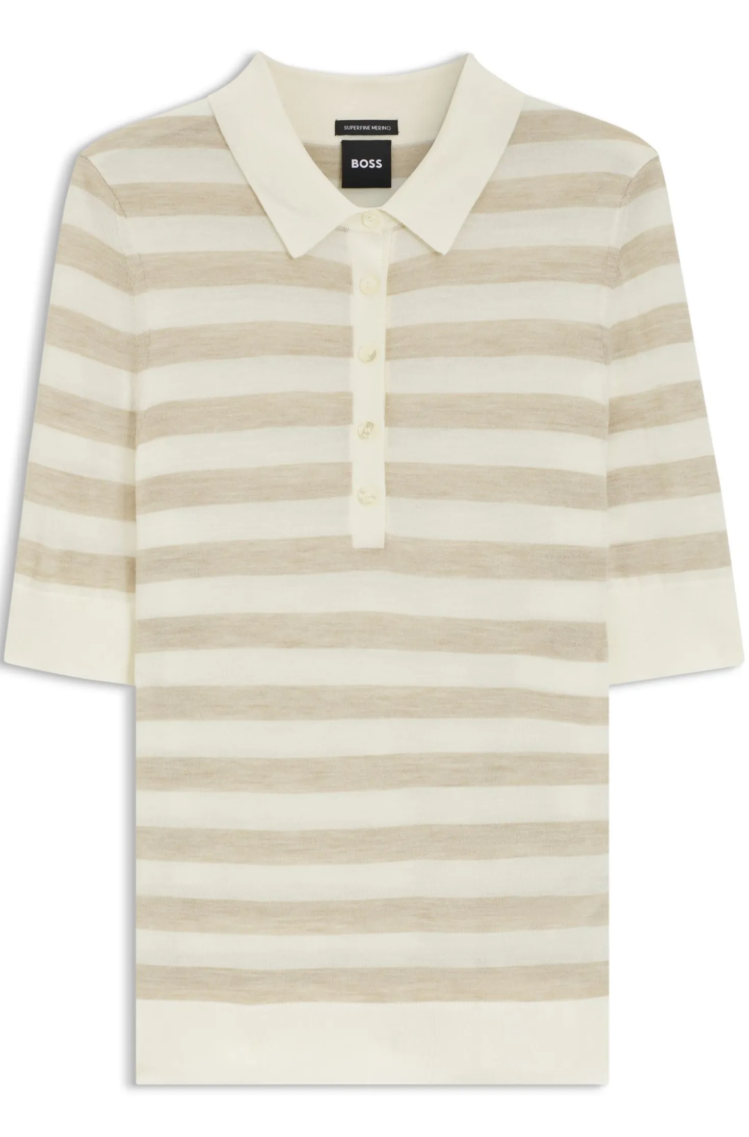 Knit polo in superfine merino wool