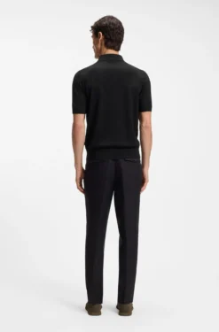 Knit polo in virgin wool