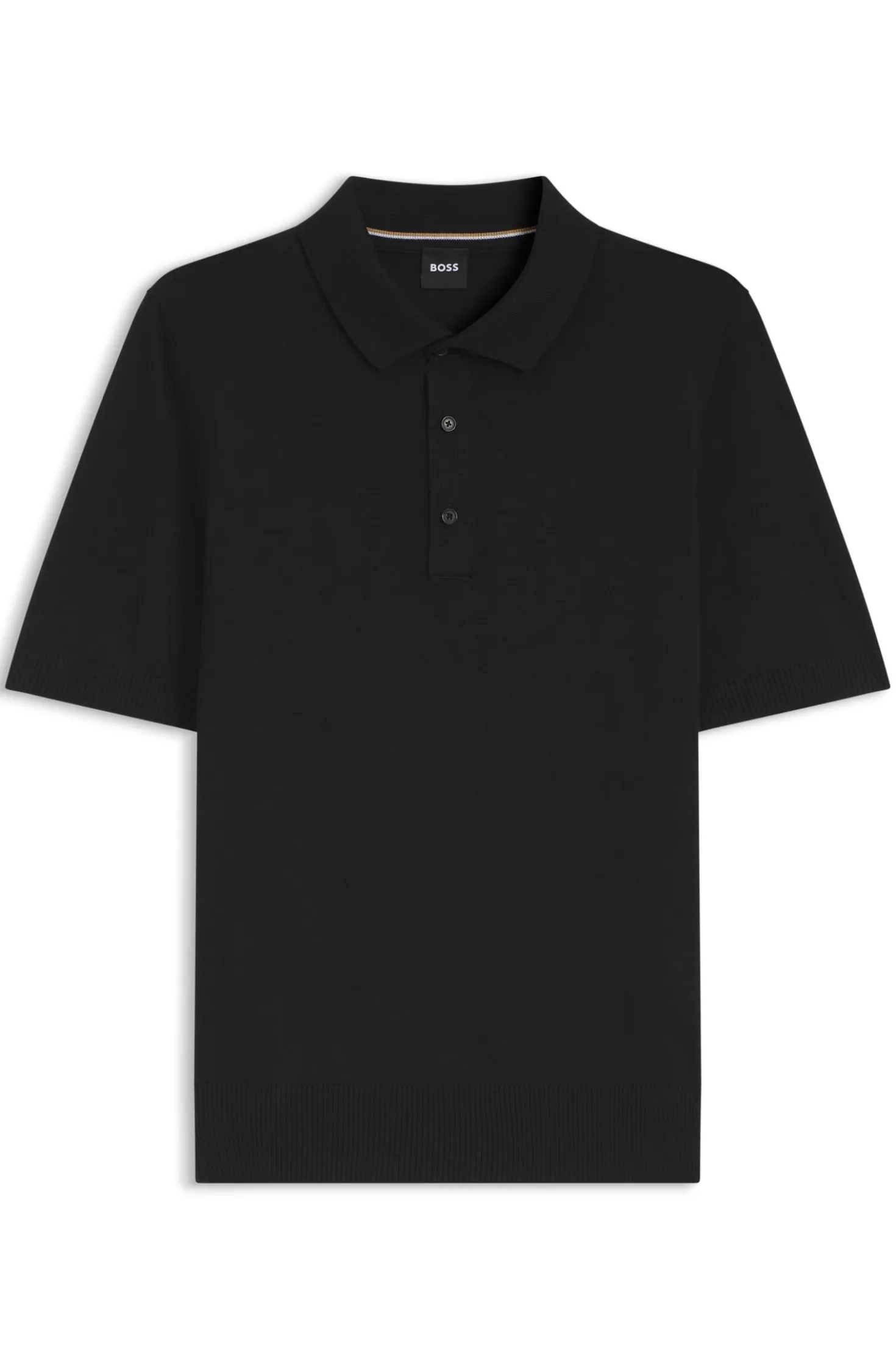 Knit polo in virgin wool