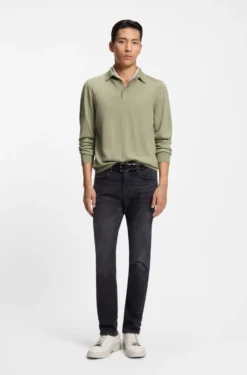 Knit polo in wool, silk and cashmere