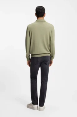 Knit polo in wool, silk and cashmere