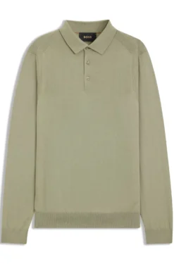 Knit polo in wool, silk and cashmere