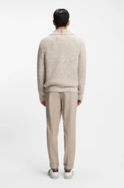 Knitted cardigan in cashmere and wool