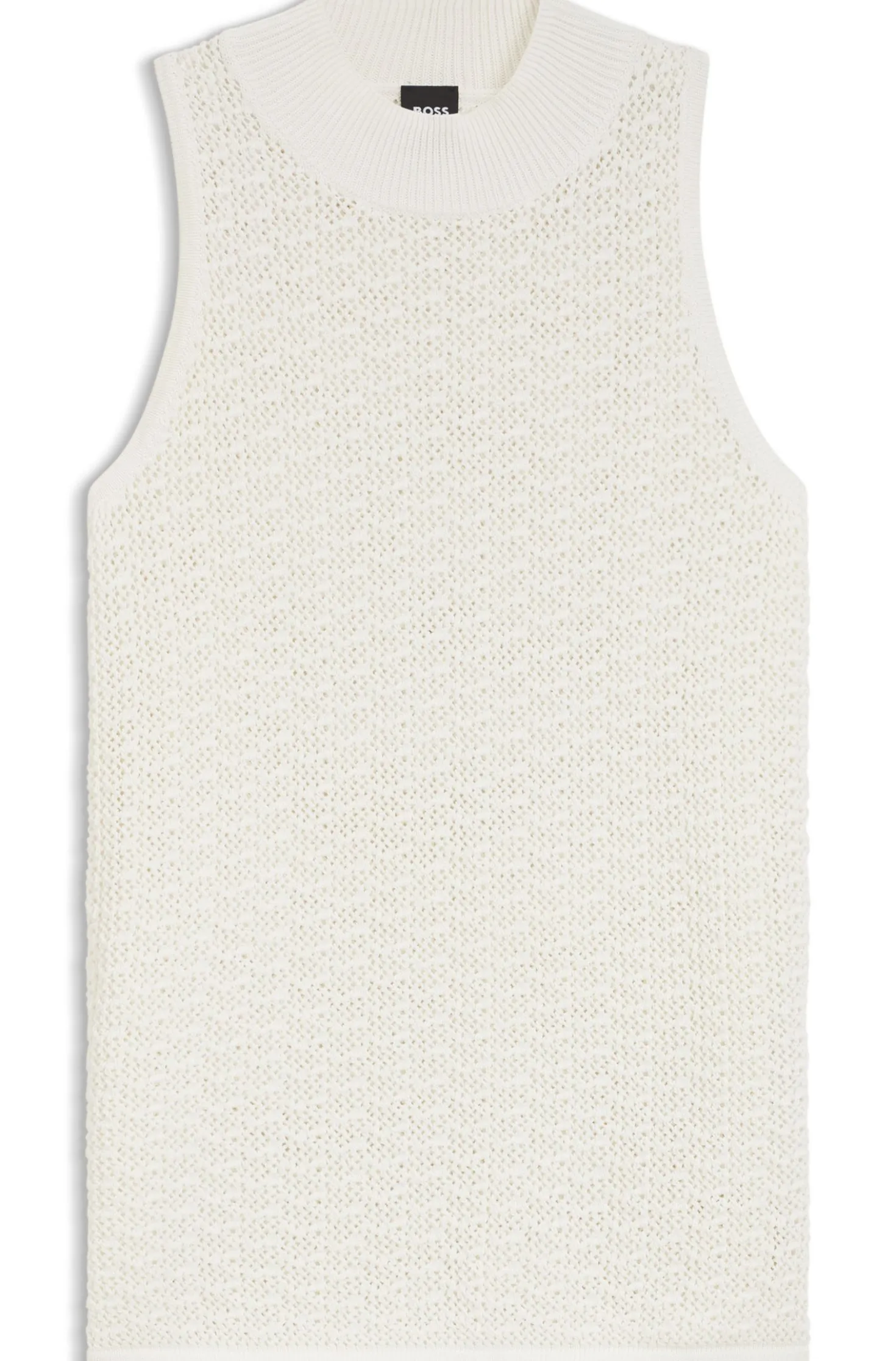 Knitted cotton top with micro-lace structure
