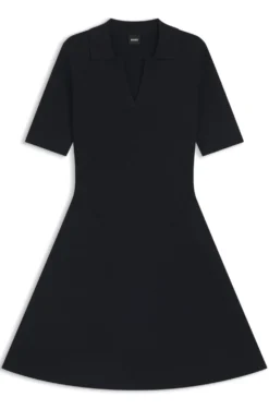 Knitted dress with skipper collar