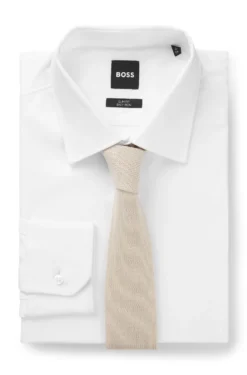 Knitted-jacquard tie in cotton