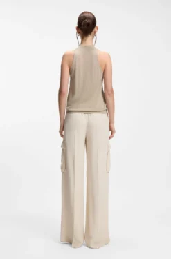 Knitted mock-neck top in superfine yarn