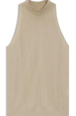 Knitted mock-neck top in superfine yarn