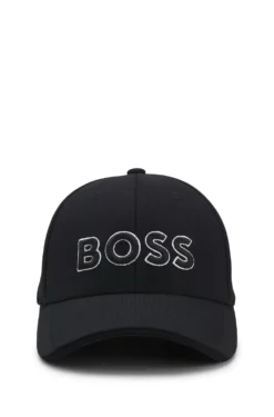 Knitted-piqué six-panel cap with embroidered logo
