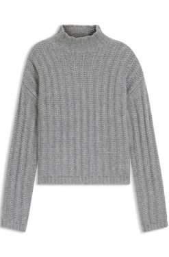 Knitted sweater with ribbed structure