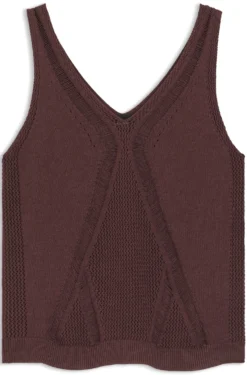 Knitted top with mixed structures