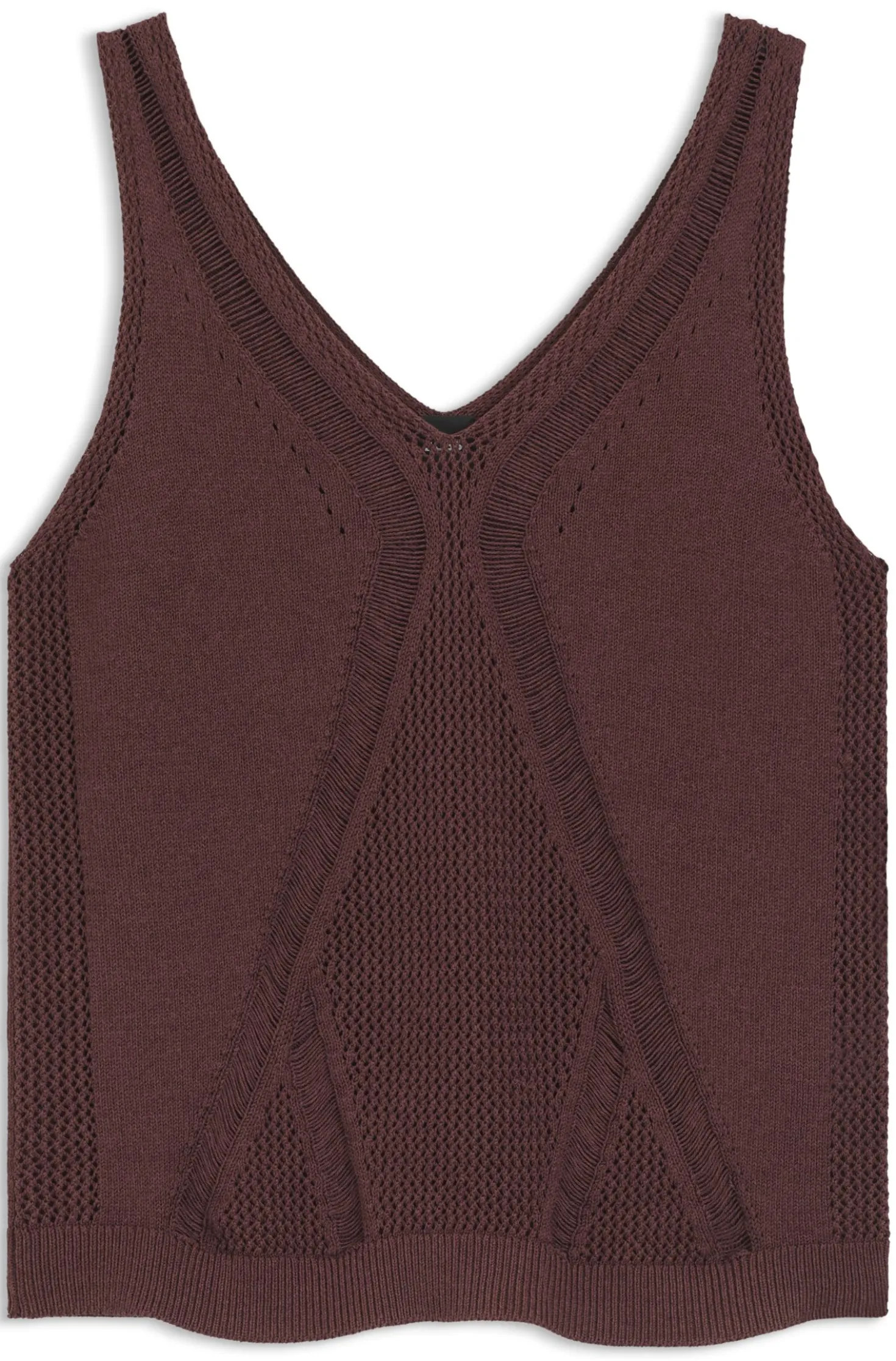 Knitted top with mixed structures