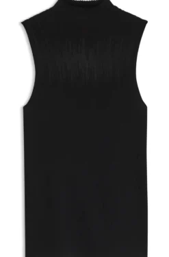 Knitted top with sheer section