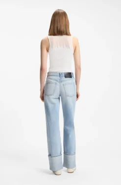 Knitted top with sheer section