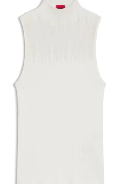 Knitted top with sheer section