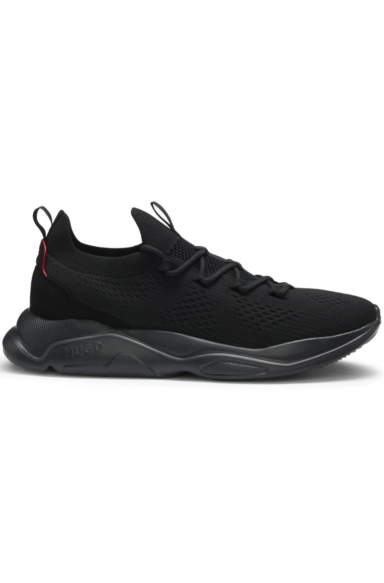 Knitted trainers with logo-embossed EVA sole