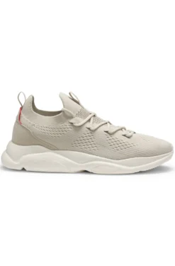 Knitted trainers with logo-embossed EVA sole