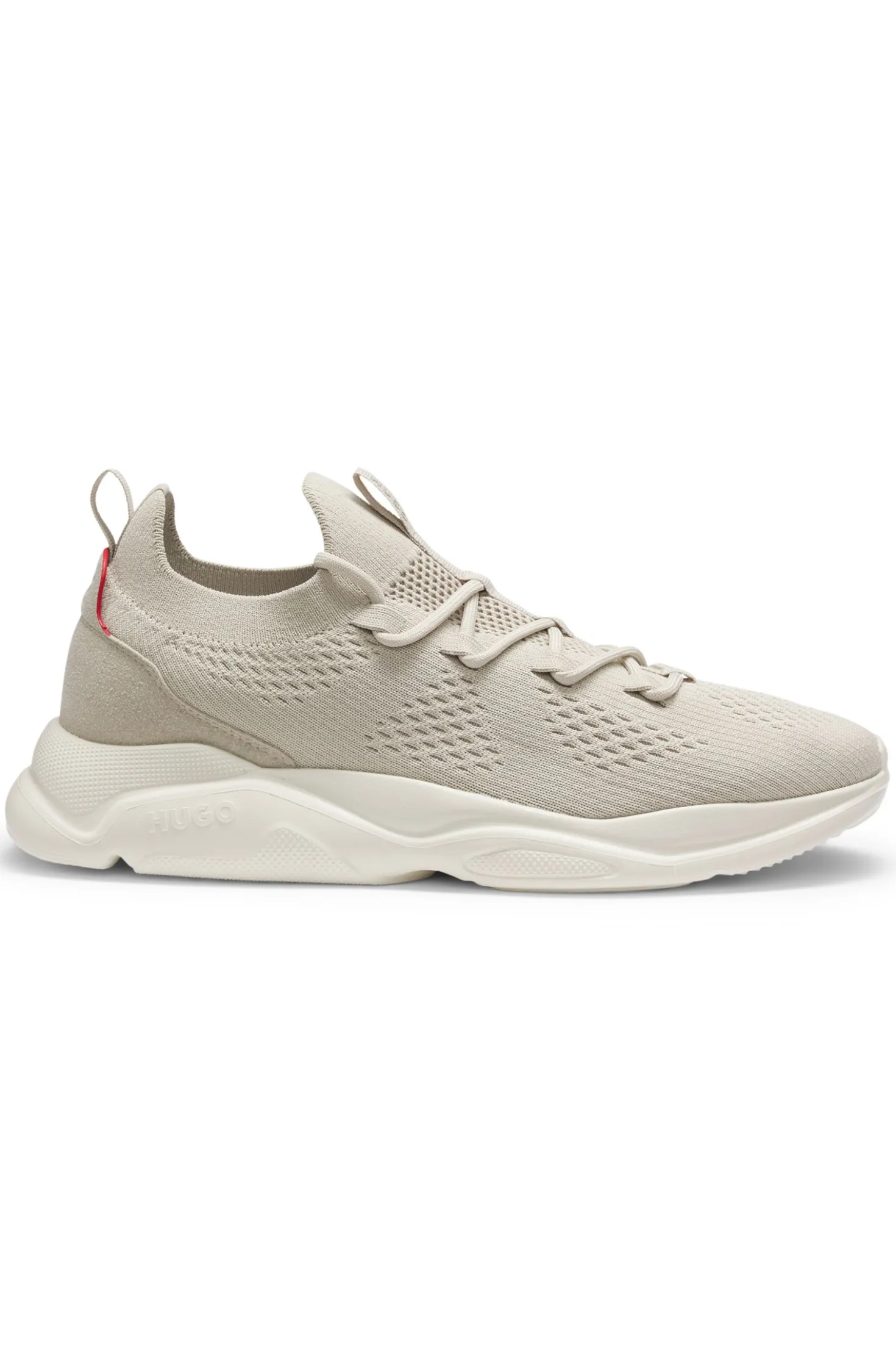 Knitted trainers with logo-embossed EVA sole
