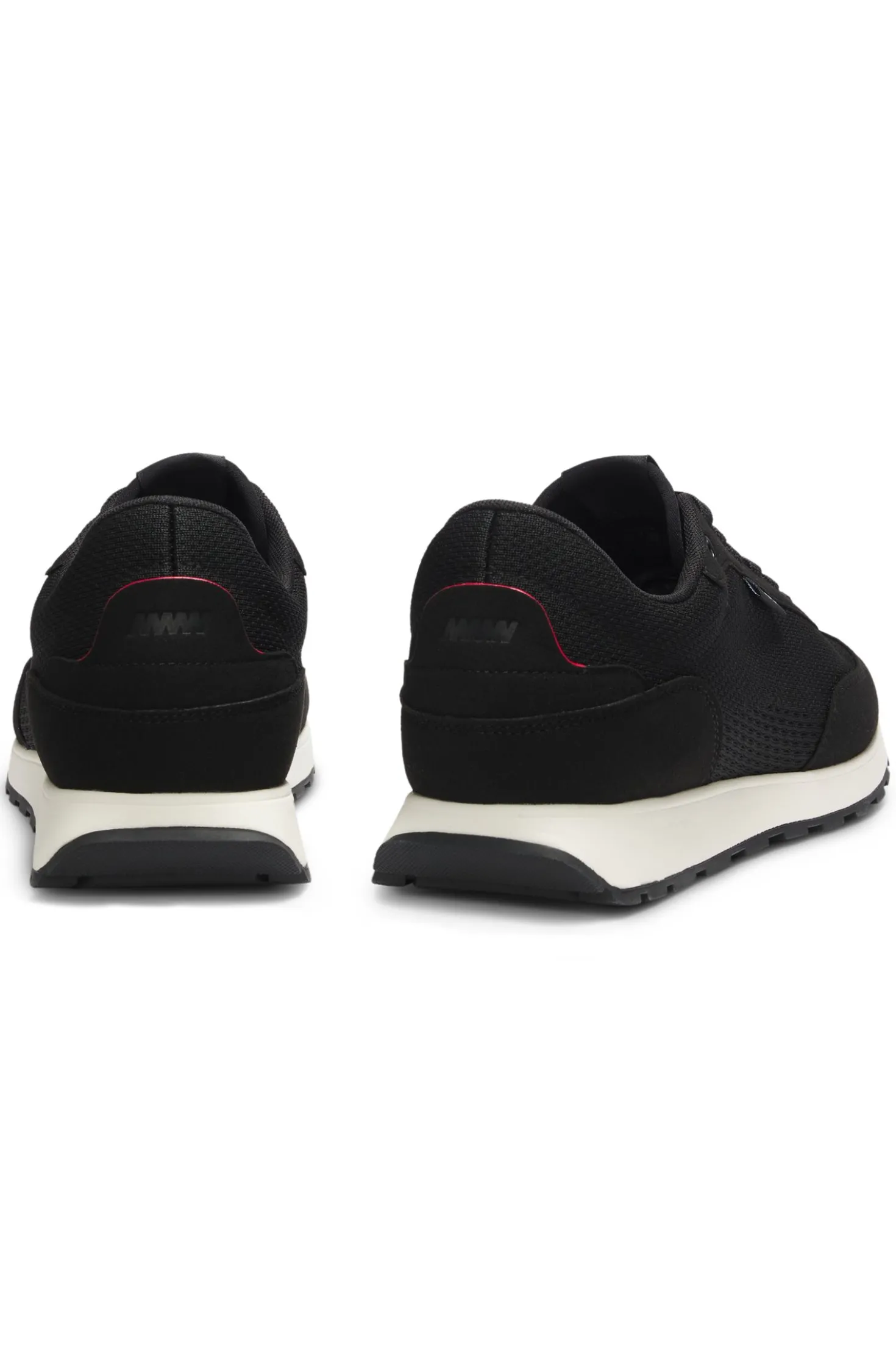 Knitted-upper trainers with logo flag