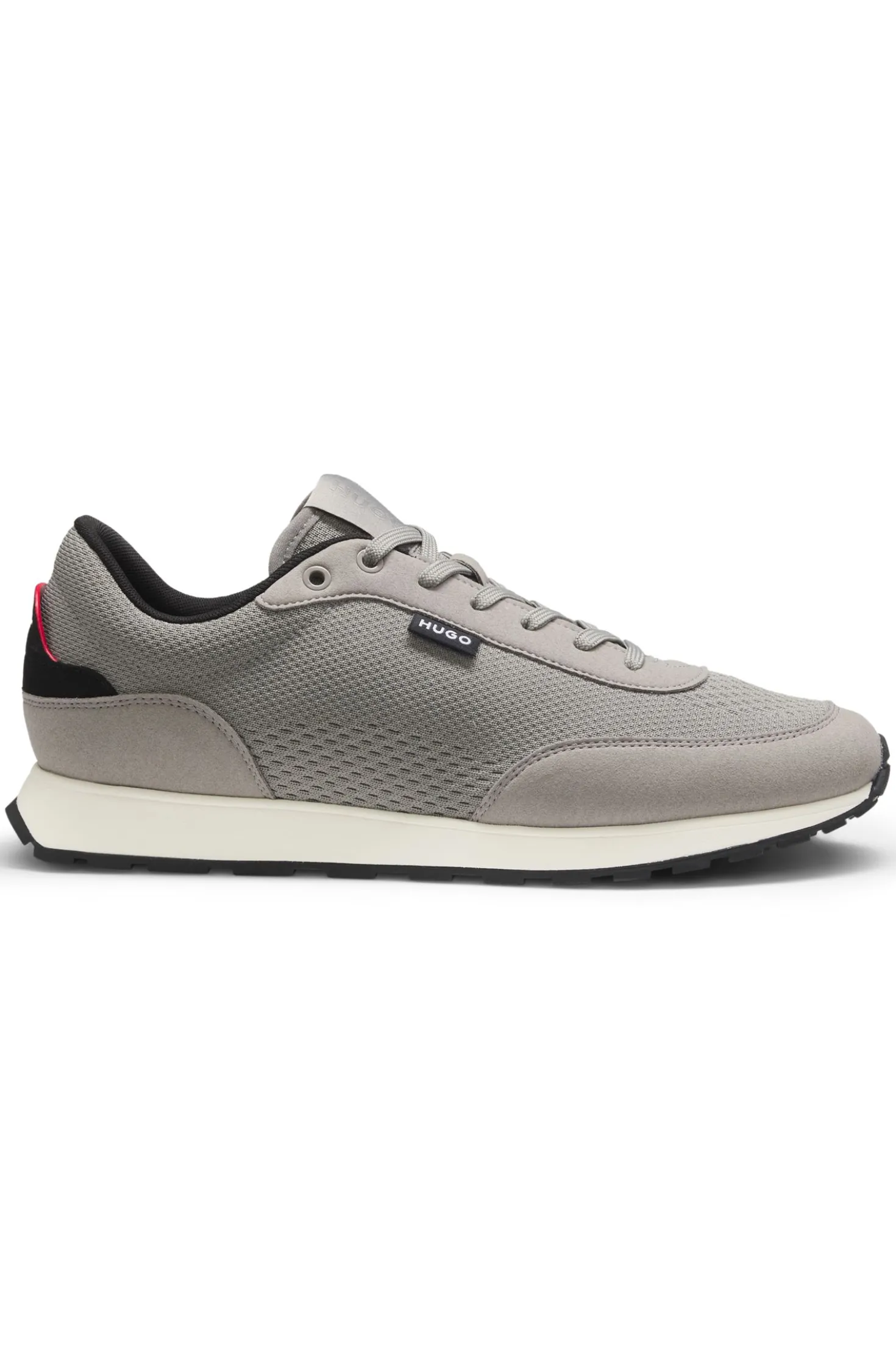 Knitted-upper trainers with logo flag