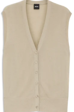 Knitted waistcoat with merino wool