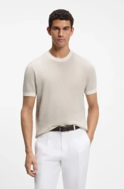 Knit T-shirt in silk and cotton