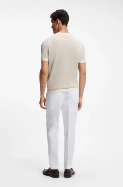 Knit T-shirt in silk and cotton