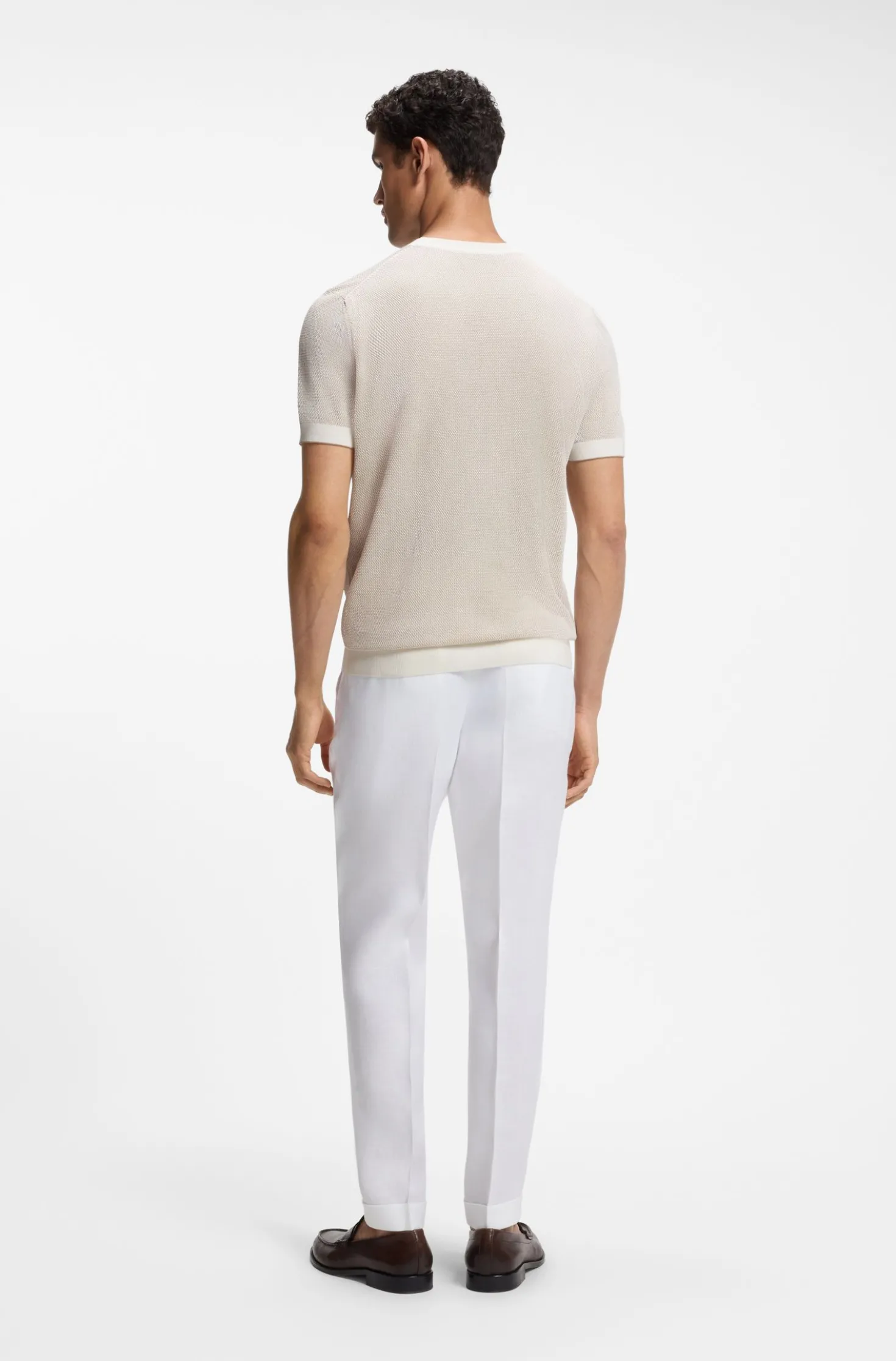 Knit T-shirt in silk and cotton