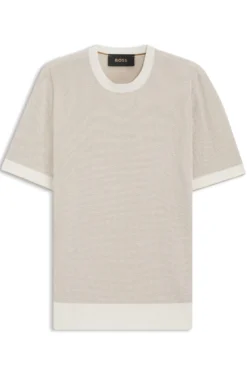 Knit T-shirt in silk and cotton