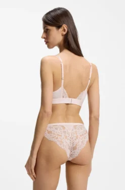 Lace briefs with mesh pleating details